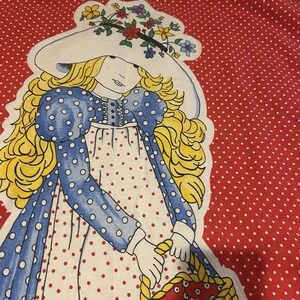 Vintage Holly Hobbie Quilt Handmade Reversible 42"x 32" Granny Quilt Y2K Kids